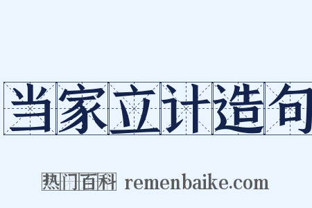 当家立计造句是什么意思的图片